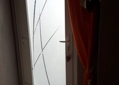 Porte d'entrée PVC vitrée avec vitrage décoratif