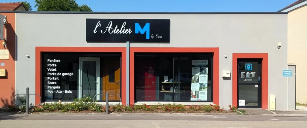 Façade showroom L'Atelier M Façade du showroom de L'Atelier M à Troyes