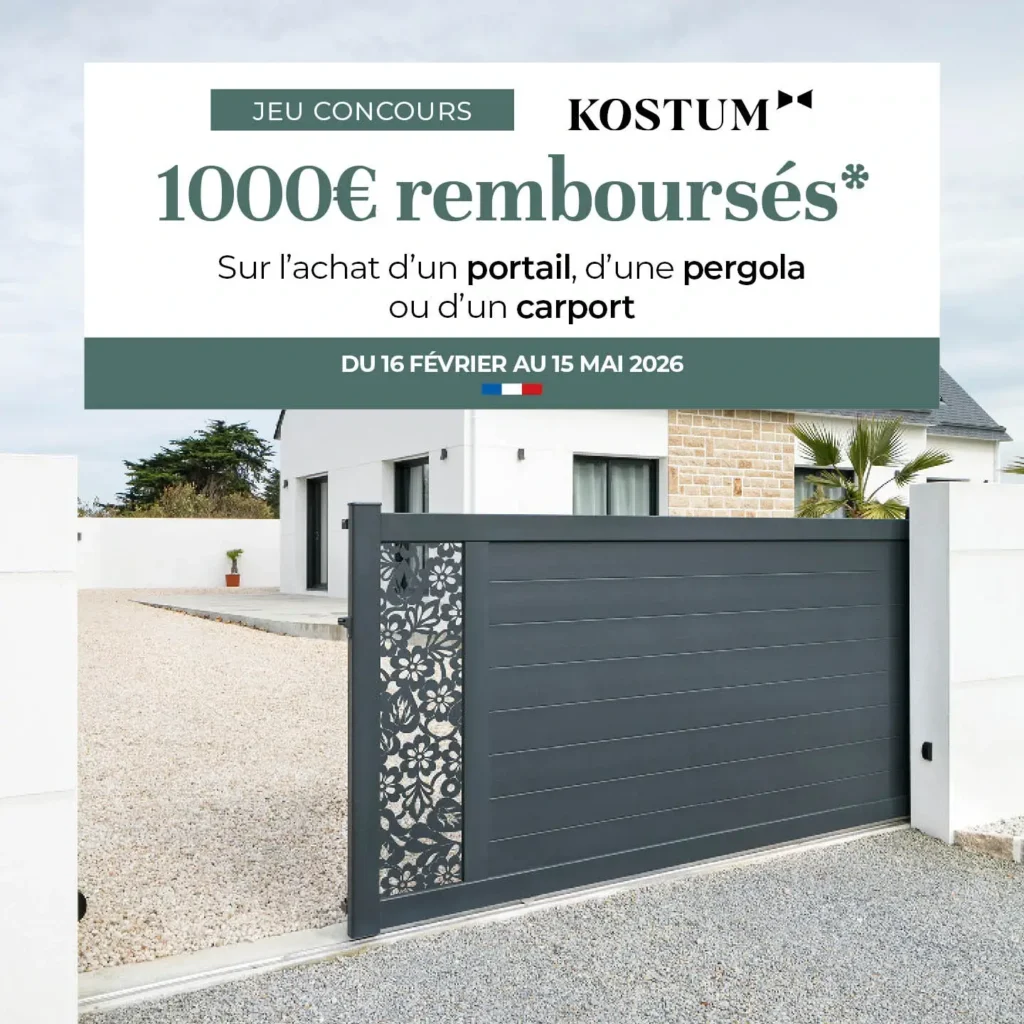 Offre 1000 euros remboursés pour l'achat d'un portail alu